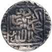 Silver One Rupee Coin of Akbar of Qannauj Mint.