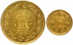 Gold Nazarana Kori and Hundred Koris Coin of Madanshinghji of Bhuj Mint of Kutch State.