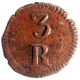 Copper Three Reis Coin of Maria II of Goa of Indo Portuguese.