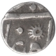 Silver One Eighth Rupee Coin of Murshidabad Mint of Bengal Presidency.