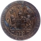 Copper One Forty Eighth Rupee Coin of Madras Presidency.