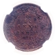 Copper One Twelfth Anna Coin of Victoria Empress of Calcutta Mint of 1877.