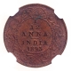 Copper One Twelfth Anna Coin of Victoria Empress of Calcutta Mint of 1893.