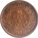 Copper Half Pice Coin of Victoria Empress of Calcutta Mint of 1888.