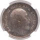 Silver Quarter Rupee Coin of King Edward VII of Calcutta Mint of 1910.