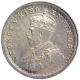 Silver Quarter Rupee Coin of King George V of Calcutta Mint of 1911.