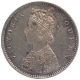 Silver Half Rupee Coin of Victoria Queen of Calcutta Mint of 1875.