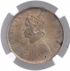 Silver Half Rupee Coin of Victoria Empress of Calcutta Mint of 1887.