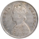 Silver Half Rupee Coin of Victoria Empress of Calcutta Mint of 1888.