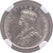 Silver Half Rupee Coin of King George V of Bombay Mint of 1914.