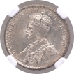 Silver Half Rupee Coin of King George V of Bombay Mint of 1919.