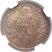 Silver Half Rupee Coin of King George V of Calcutta Mint of 1924.