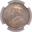 Silver Half Rupee Coin of King George V of Calcutta Mint of 1924.