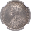 Silver Half Rupee Coin of King George V of Bombay Mint of 1928.