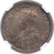 Silver Half Rupee Coin of King George V of Calcutta Mint of 1929.