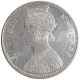 Silver One Rupee Coin of Victoria Empress of Calcutta Mint of 1892.