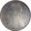 Silver One Rupee Coin of Victoria Empress of Calcutta Mint of 1897.