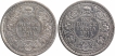 Silver One Rupee Coins of King George V of Calcutta and Bombay Mint of 1911.