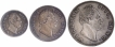 Silver One, Half & Quarter Rupee Coins of King William IIII of 1835.