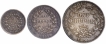 Silver One, Half & Quarter Rupee Coins of King William IIII of 1835.