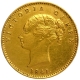 Gold One Mohur Coin of Victoria Queen of Bombay Mint of 1841.