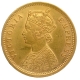 Gold One Mohur Coin of Victoria Empress of Calcutta Mint of 1882.