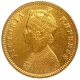 Gold One Mohur Coin of Victoria Empress of Calcutta Mint of 1884.