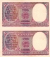 Two Rupees Bank Notes of King George VI Signed by C.D.Deshmukh of 1943.