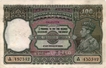 One Hundred Rupees Bank Note of King George VI Signed by J.B.Taylor of Calcutta Circle.