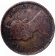 Error Copper One Quarter Anna Coin of Victoria Empress of Calcutta Mint of 1882.