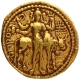 Extremely Rare Gold Dinar Coin of Vasudeva I of Kushan Dynasty of Trimurti Oesho type.