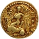 Exceedingly Rare Gold Dinar Coin of Chandragupta II of Gupta Dynasty of Lion slayer type.