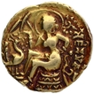 Extremely Rare Gold Dinar Coin of Kumaragupta I of Gupta Dynasty of Horseman type.