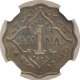 Copper Nickel One Anna Coin of King George V of Calcutta Mint of 1924.