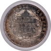 Silver Half Rupee Coin of Victoria Queen of Calcutta Mint of 1849.