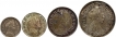 Set of Four Different Silver Coins of Sayaji Rao III of Baroda State.