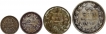 Set of Four Different Silver Coins of Sayaji Rao III of Baroda State.