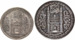 Silver 8 Annas and Rupee Coin of Mir Mahbub Ali Khan of Farkhanda Bunyad Haidarabad Mint of Hyderabad State.