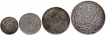 Set of Four Coins of Mir Usman Ali Khan of Haidarabad Farkhanda Bunyad Mint of Hyderabad State.