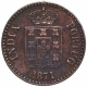 Copper Ten Reis Coin Luiz I of Colonial Coinage of Indo Portuguese.