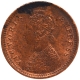 Copper One Twelfth Anna Coin of Victoria Empress of Calcutta Mint of 1886.