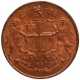 Copper One Quarter Anna Coin of East India Company of Birmingham Mint of 1858.