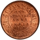 Copper One Quarter Anna Coin of Victoria Empress of Calcutta Mint of 1891.