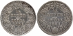 Silver Quarter Rupee Coins of Victoria Empress of Calcutta and Bombay Mint of 1884.