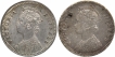 Silver Quarter Rupee Coins of Victoria Empress of Calcutta and Bombay Mint of 1894.