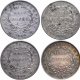 Silver Half Rupee Coins of Victoria Queen of Calcutta and Madras Mint of 1840.