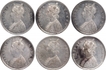 Silver Half Rupee Coins of Victoria Queen of Bombay Mint of 1862.