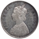 Silver Half Rupee Coin of Victoria Empress of Calcutta Mint of 1889.