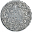 Silver Half Rupee Coin of Victoria Empress of Calcutta Mint of 1899.