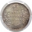 Silver Half Rupee Coin of King Edward VII of Bombay Mint of 1910.